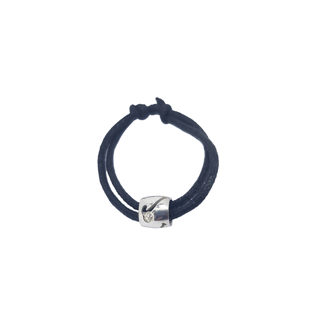 Jewellery Hockey Bead on Cord Bracelet (Silver)