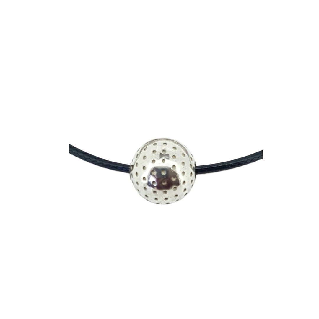 Jewellery Hockey Ball on Cord Necklat (Silver)