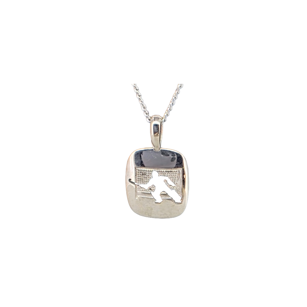 Jewellery Goalkeeper Cushion Shape Necklat (Silver)