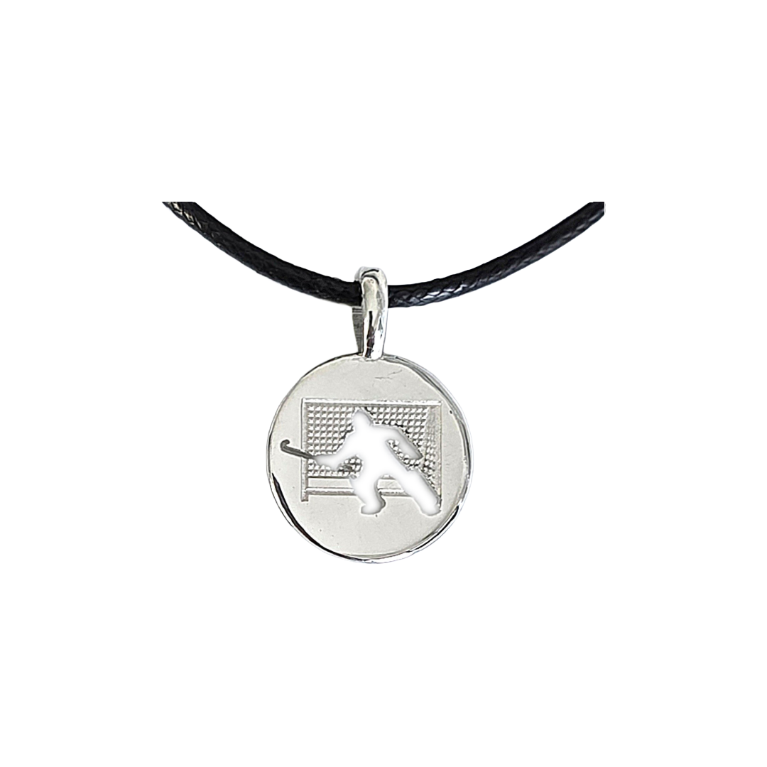 Jewellery Goalkeeper Round Disc on Cord (Silver)