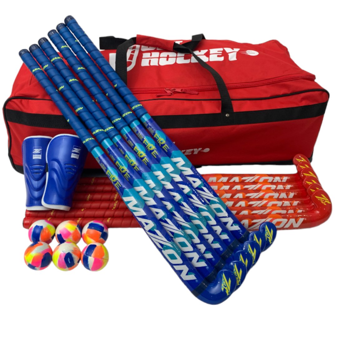 School Pack - Junior 20 Bundle (Sticks, Shinpads, Balls, Bag)