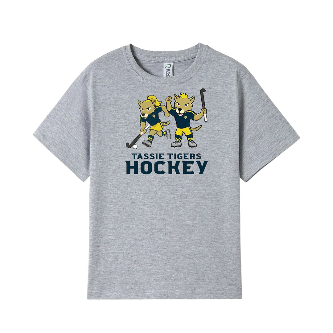Tassie Tigers Kids Mascot T-Shirt (Grey Marle)