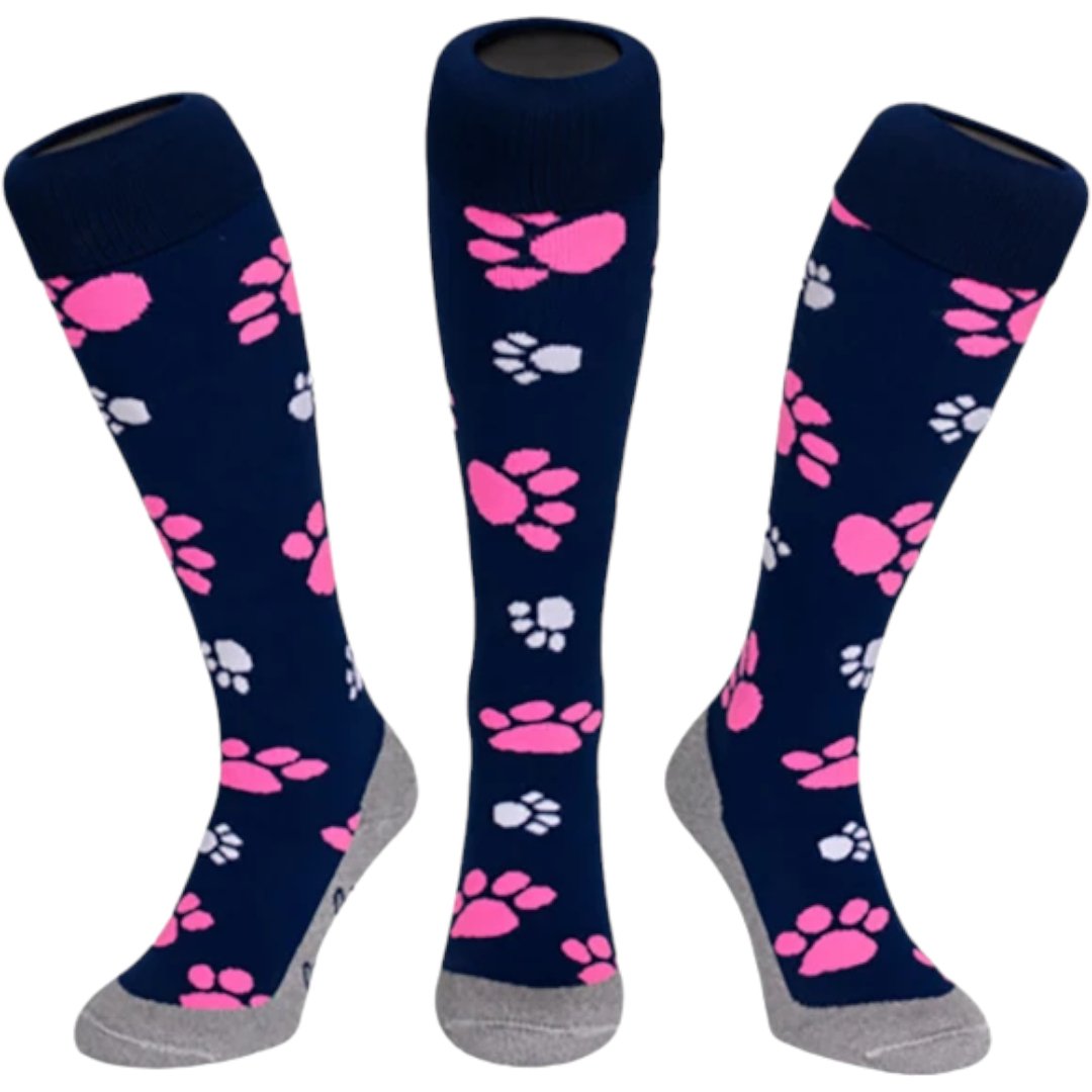 Hingly Fun Socks - Paws Blue Pink - Just Hockey