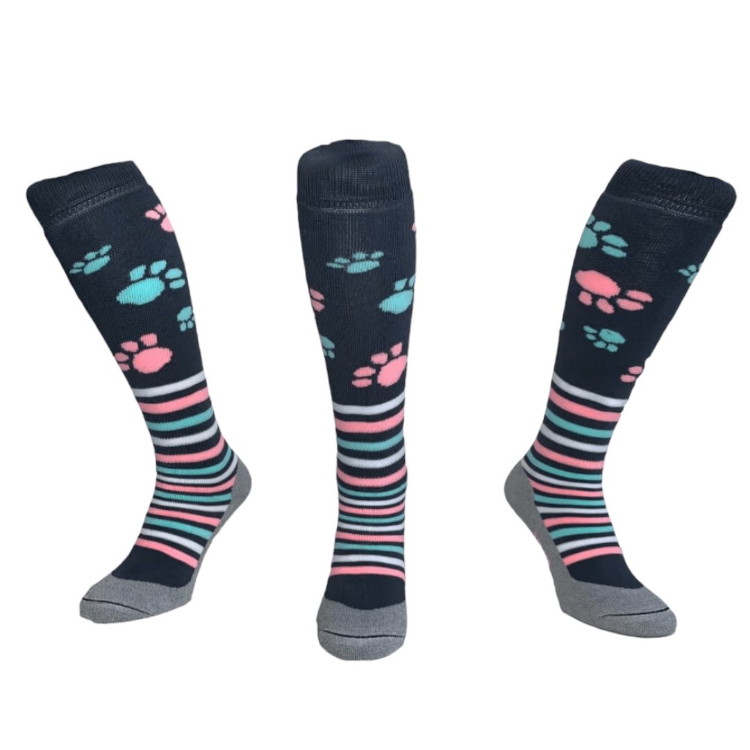Hingly Fun Socks - Paws Stripe Grey - Just Hockey