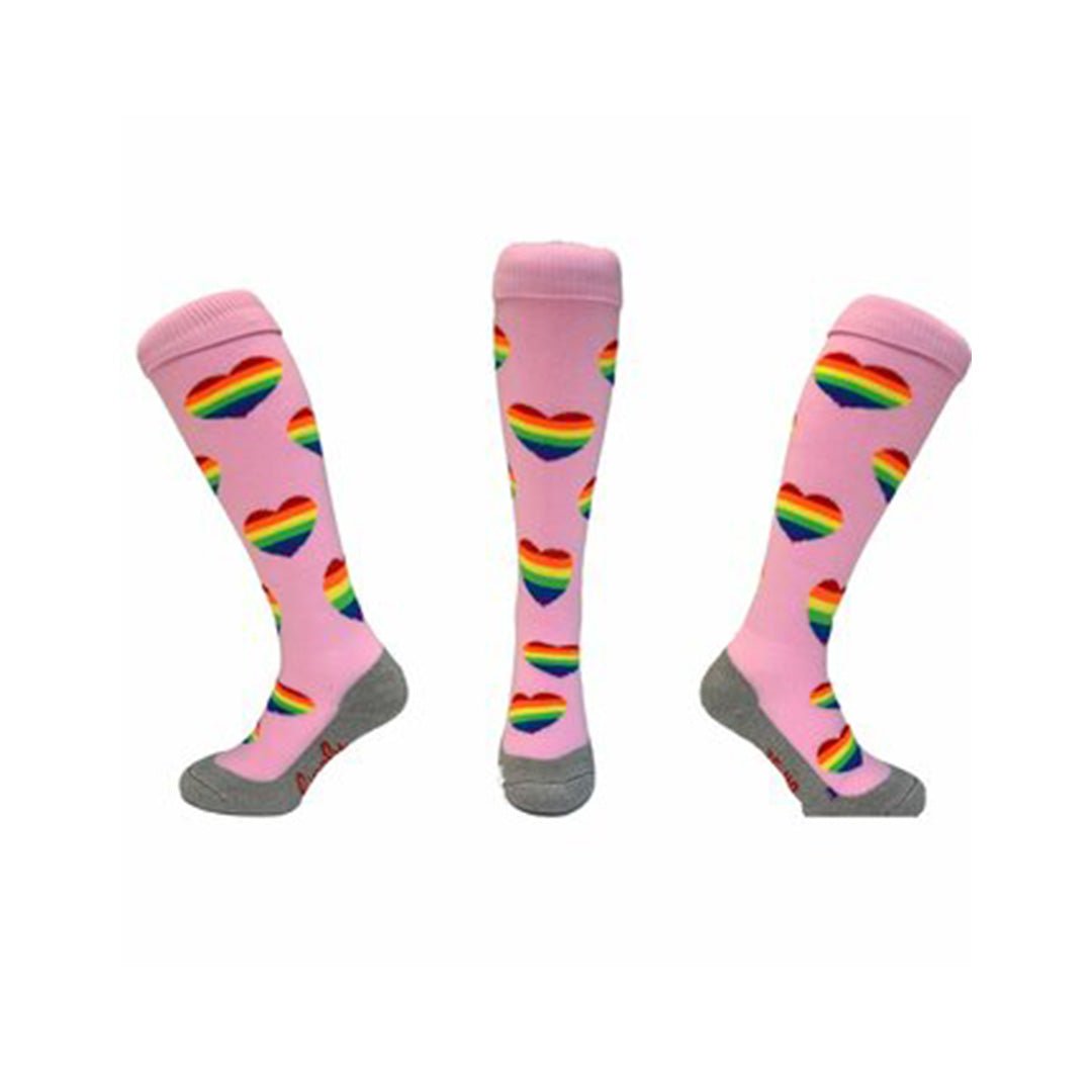 Hingly Fun Socks Rainbow Hearts - Just Hockey