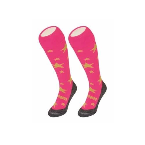 Hingly Fun Socks Stars Pink Yellow - Just Hockey